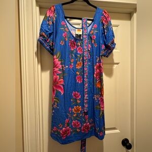 FARM Rio Blue Floral Mini Dress